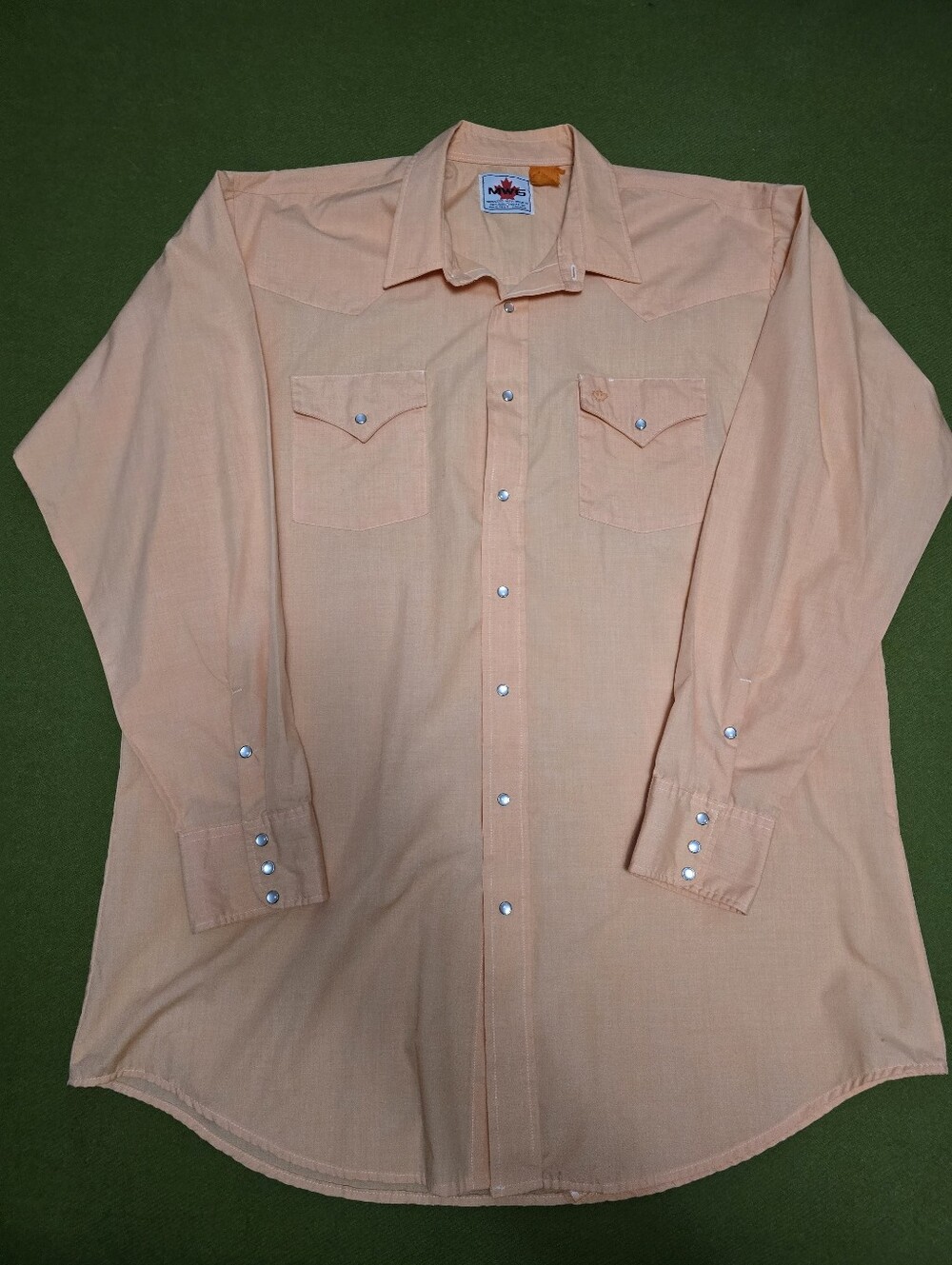 Men's Long Sleeve Orange Western Shirt